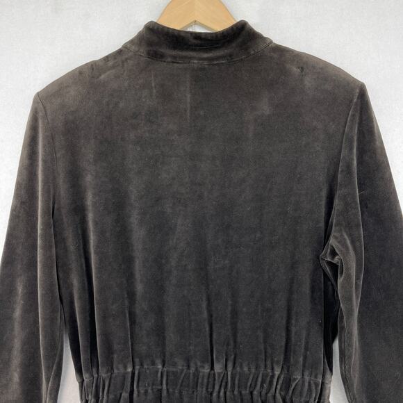 VERMONT COUNTRY STORE Jumpsuit Womens L Velour Cotton Elastic Waist Black Vtg - Picture 4 of 16